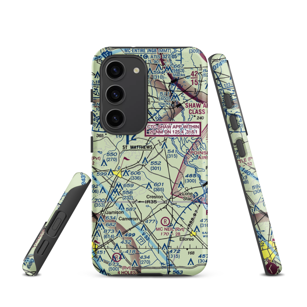 St. Mathews Airport (99SC) VFR Sectional Samsung Phone Case Samsung Galaxy S23 model shown