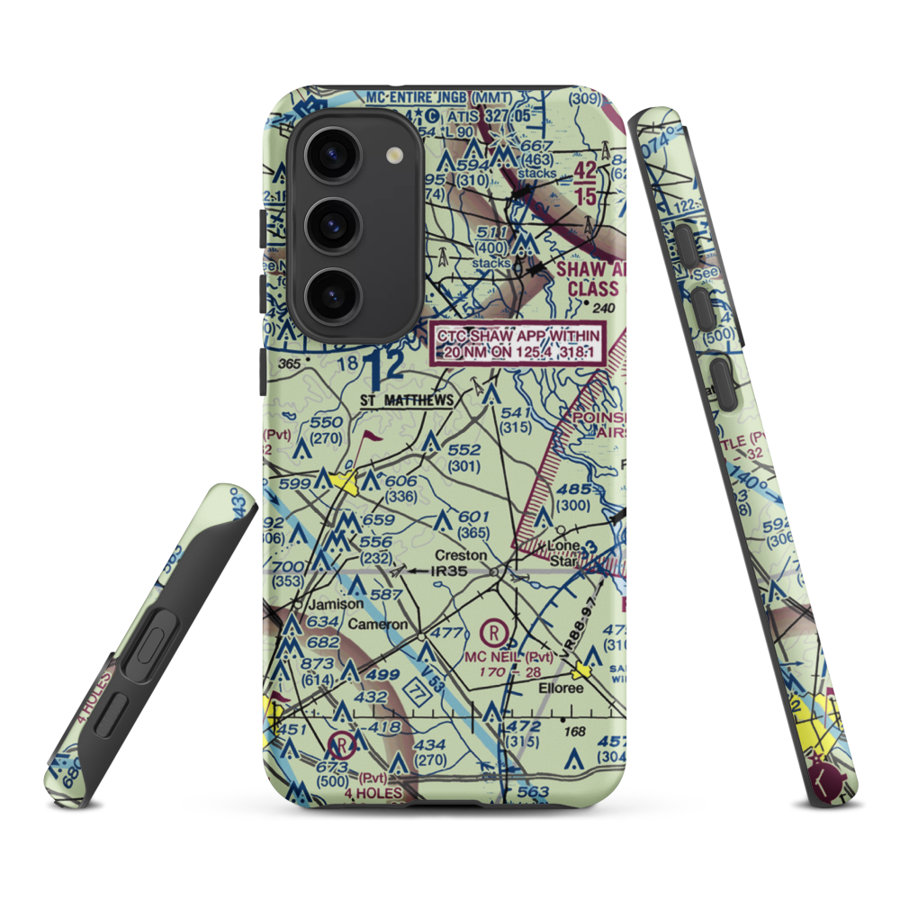 St. Mathews Airport (99SC) VFR Sectional Samsung Phone Case Samsung Galaxy S23 Plus model shown