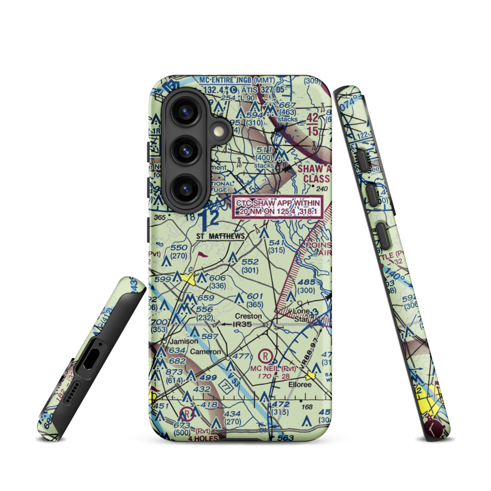 St. Mathews Airport (99SC) VFR Sectional Samsung Phone Case Samsung Galaxy S24 model shown