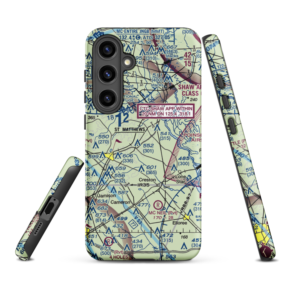St. Mathews Airport (99SC) VFR Sectional Samsung Phone Case Samsung Galaxy S24 Plus model shown