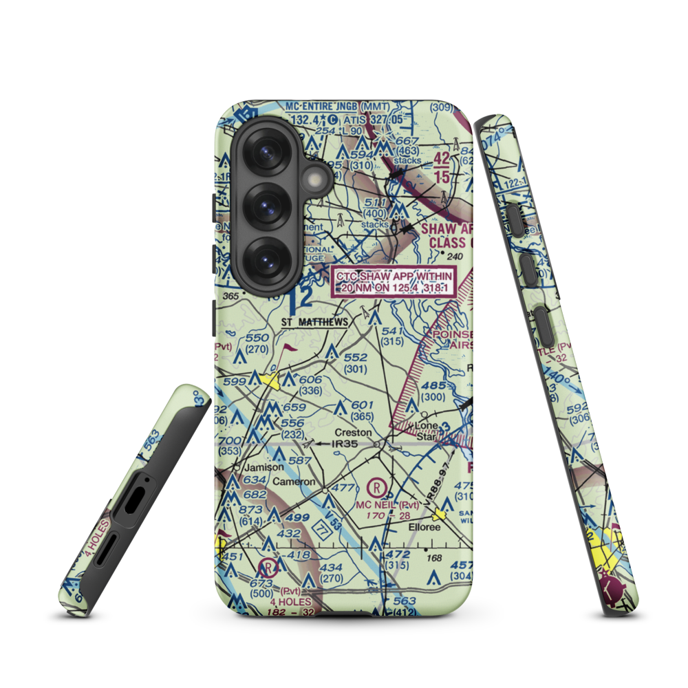 St. Mathews Airport (99SC) VFR Sectional Samsung Phone Case Samsung Galaxy S25 model shown