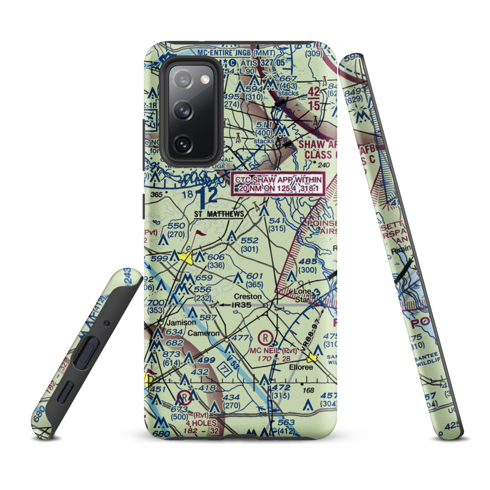 St. Mathews Airport (99SC) VFR Sectional Samsung Phone Case Samsung Galaxy S20 FE model shown