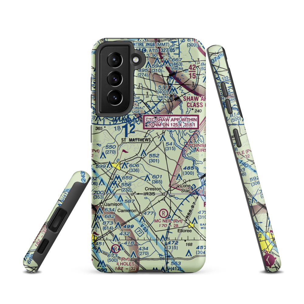 St. Mathews Airport (99SC) VFR Sectional Samsung Phone Case Samsung Galaxy S21 model shown