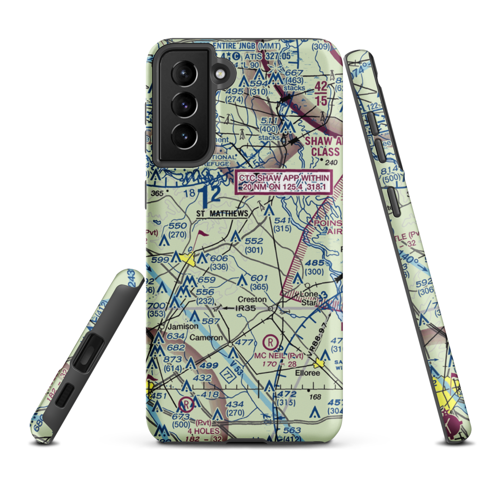 St. Mathews Airport (99SC) VFR Sectional Samsung Phone Case Samsung Galaxy S21 Plus model shown