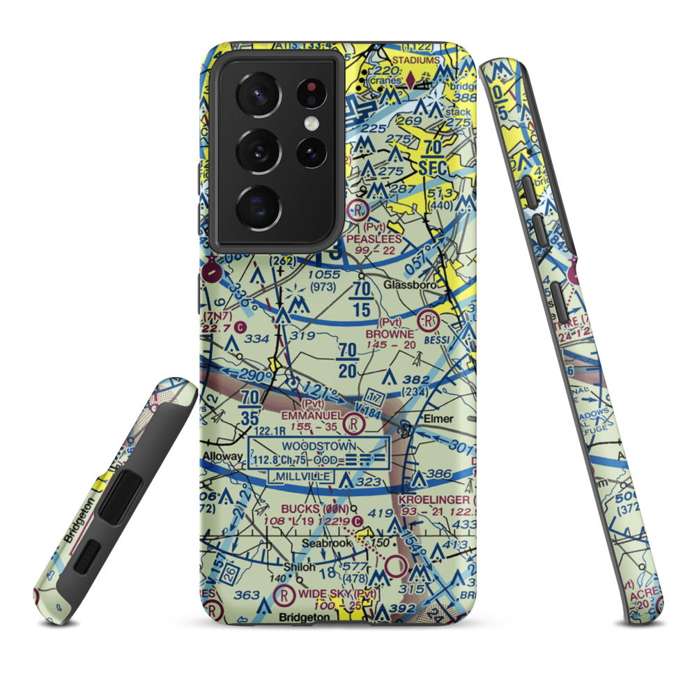 Stallone Airport (9NJ5) VFR Sectional Samsung Phone Case Samsung Galaxy S21 Ultra model shown