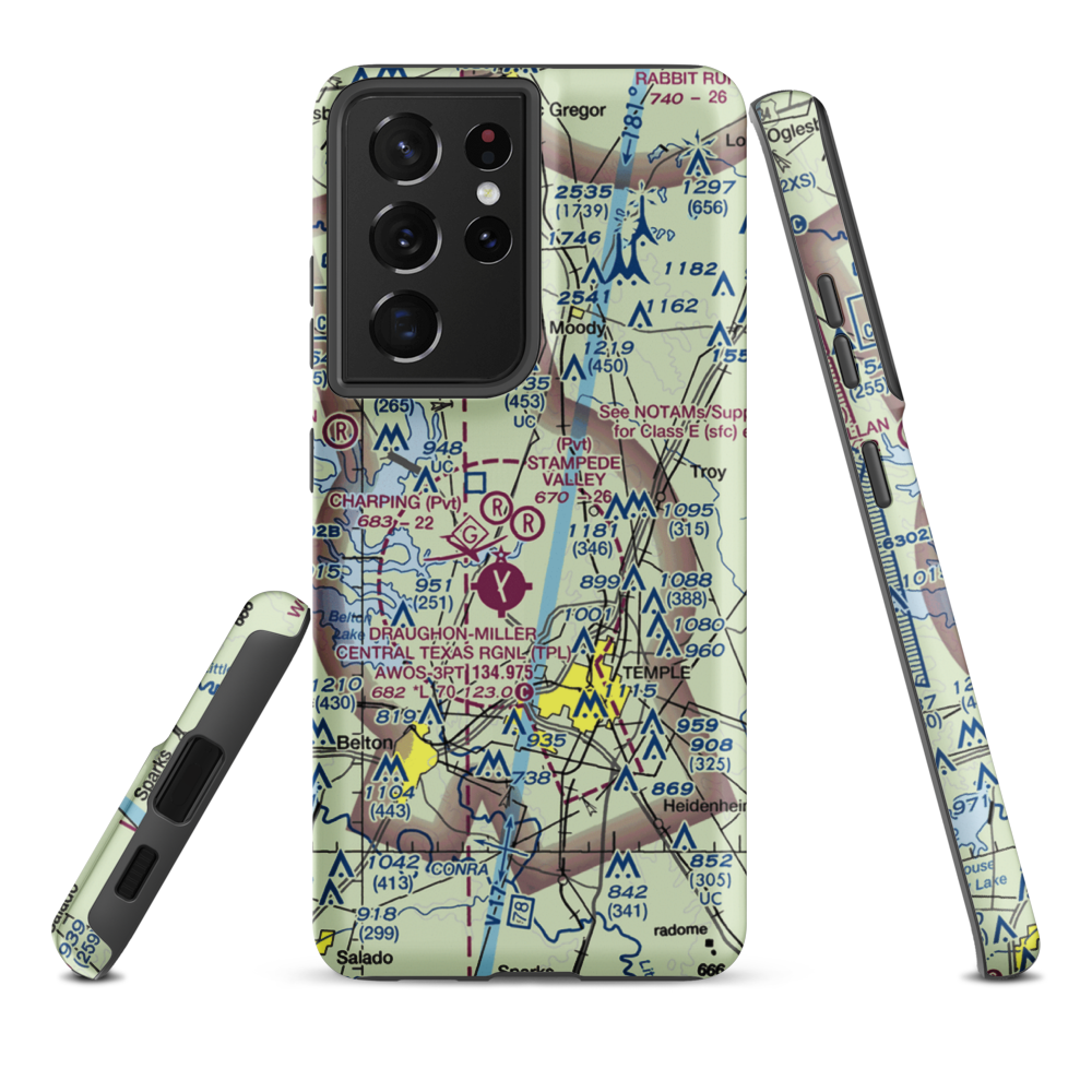 Stampede Valley Airport (6TS4) VFR Sectional Samsung Phone Case Samsung Galaxy S21 Plus model shown