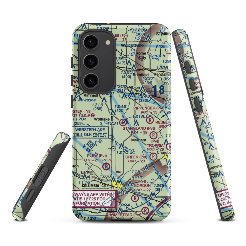 Stangland Airport (5IN9) VFR Sectional Samsung Phone Case Samsung Galaxy S23 Plus model shown