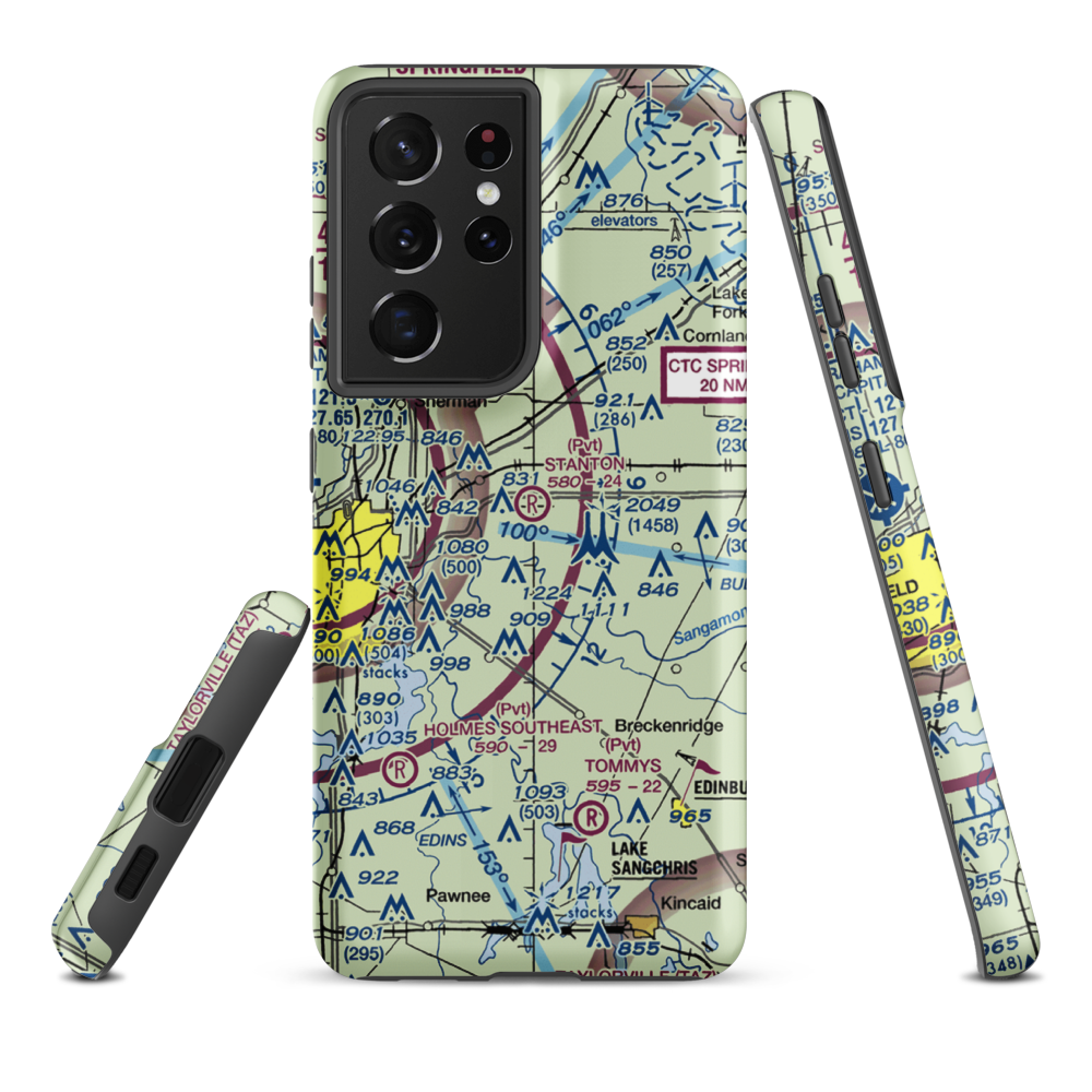 Stanton Airport (91IS) VFR Sectional Samsung Phone Case Samsung Galaxy S21 Plus model shown