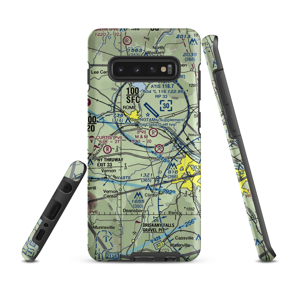 Stanwix Heights Airport (5NY4) VFR Sectional Samsung Phone Case Samsung Galaxy S10 Plus model shown
