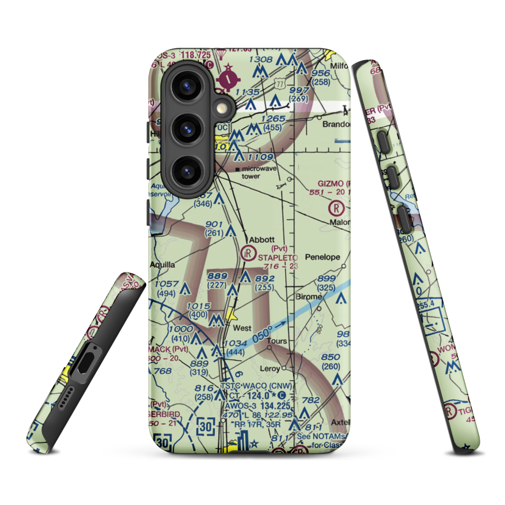 Stapleton Field (TX03) VFR Sectional Samsung Phone Case Samsung Galaxy S24 Plus model shown