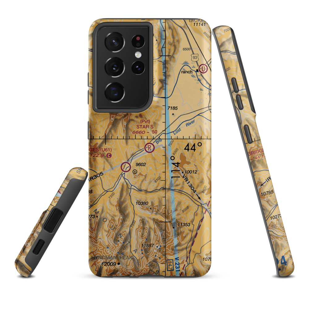 Star 's' Ranch Airport (ID56) VFR Sectional Samsung Phone Case Samsung Galaxy S21 Plus model shown