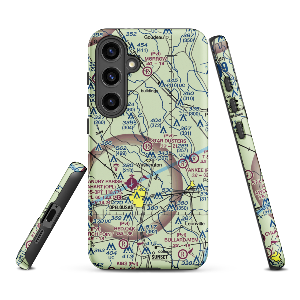 Star Dusters Airport (8TA9) VFR Sectional Samsung Phone Case Samsung Galaxy S24 Plus model shown