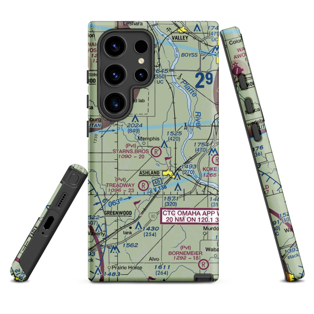 Starns Brothers Airport (53NE) VFR Sectional Samsung Phone Case Samsung Galaxy S24 Ultra model shown