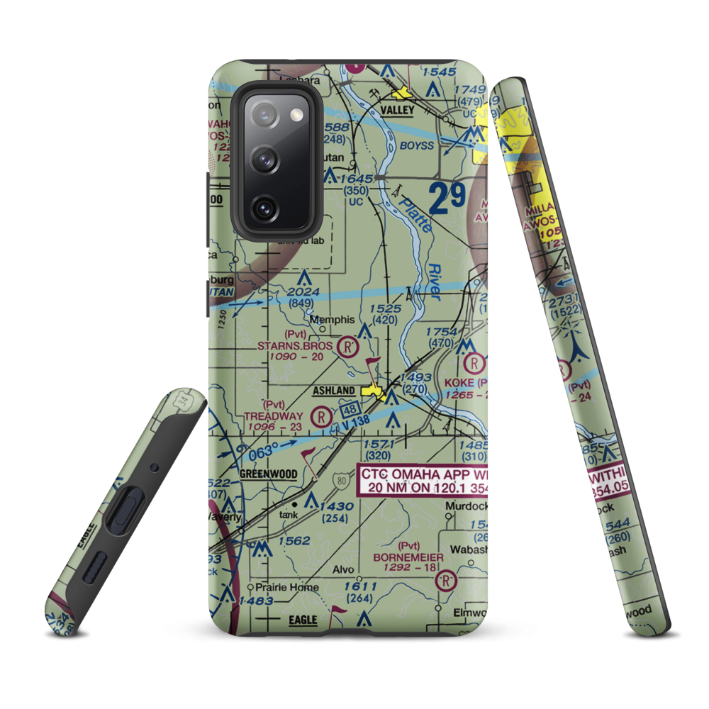 Starns Brothers Airport (53NE) VFR Sectional Samsung Phone Case Samsung Galaxy S20 FE model shown