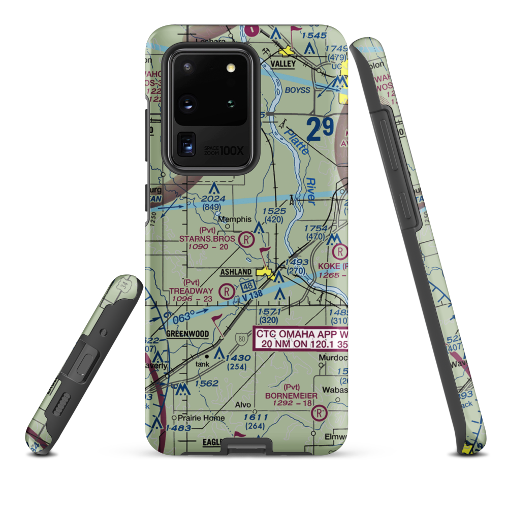 Starns Brothers Airport (53NE) VFR Sectional Samsung Phone Case Samsung Galaxy S20 Ultra model shown