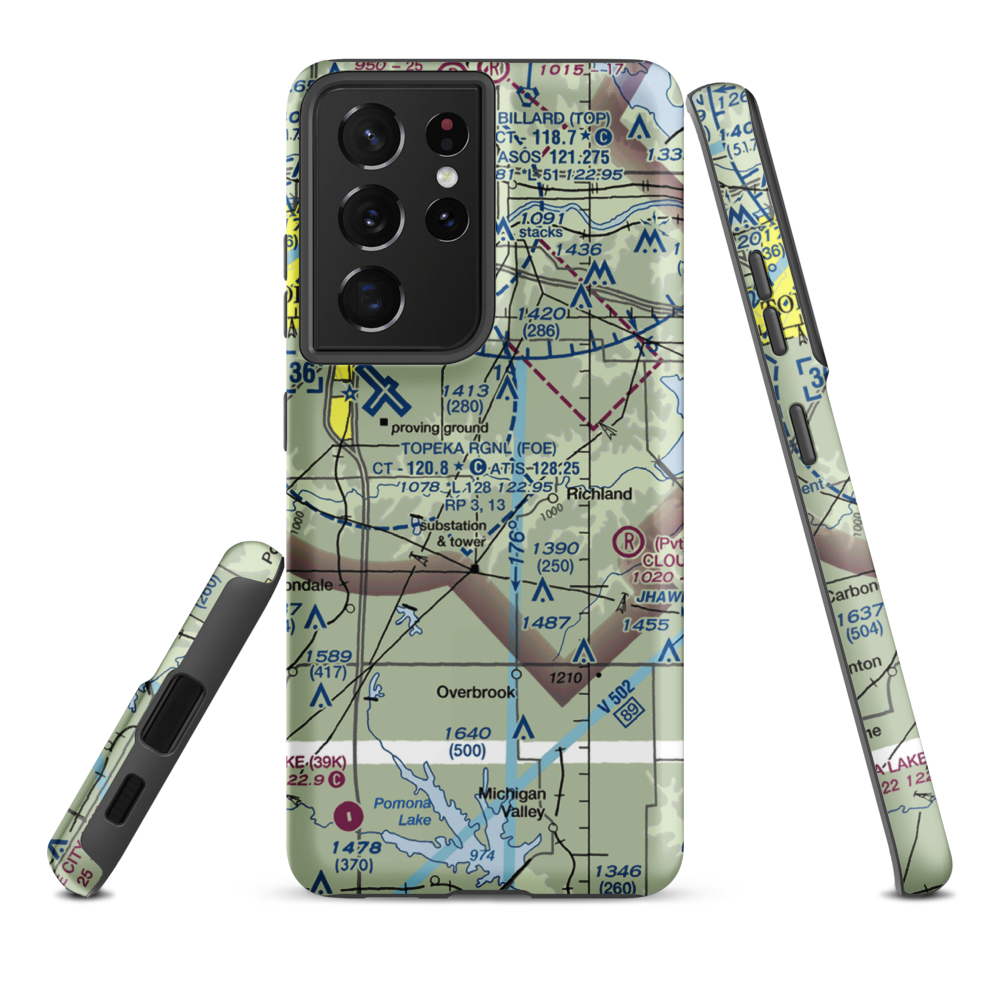 Starshire Farm Airport (2KS9) VFR Sectional Samsung Phone Case Samsung Galaxy S21 Ultra model shown