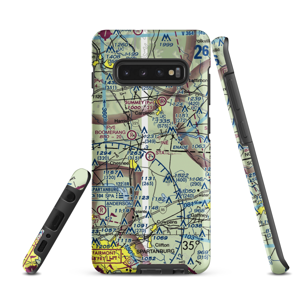 State Line Ultraport/Flightpark Ultralightport (SC10) VFR Sectional Samsung Phone Case Samsung Galaxy S10 Plus model shown