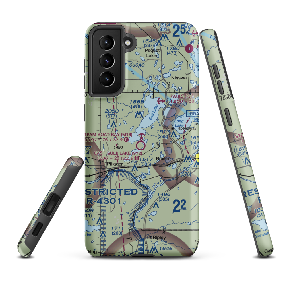 Steam Boat Bay Seaplane Base (M16) VFR Sectional Samsung Phone Case Samsung Galaxy S21 Plus model shown