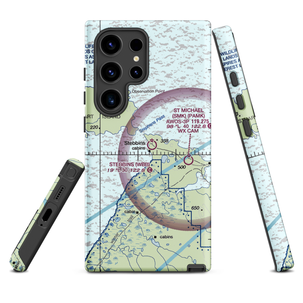 Stebbins Airport (WBB) VFR Sectional Samsung Phone Case Samsung Galaxy S24 Ultra model shown