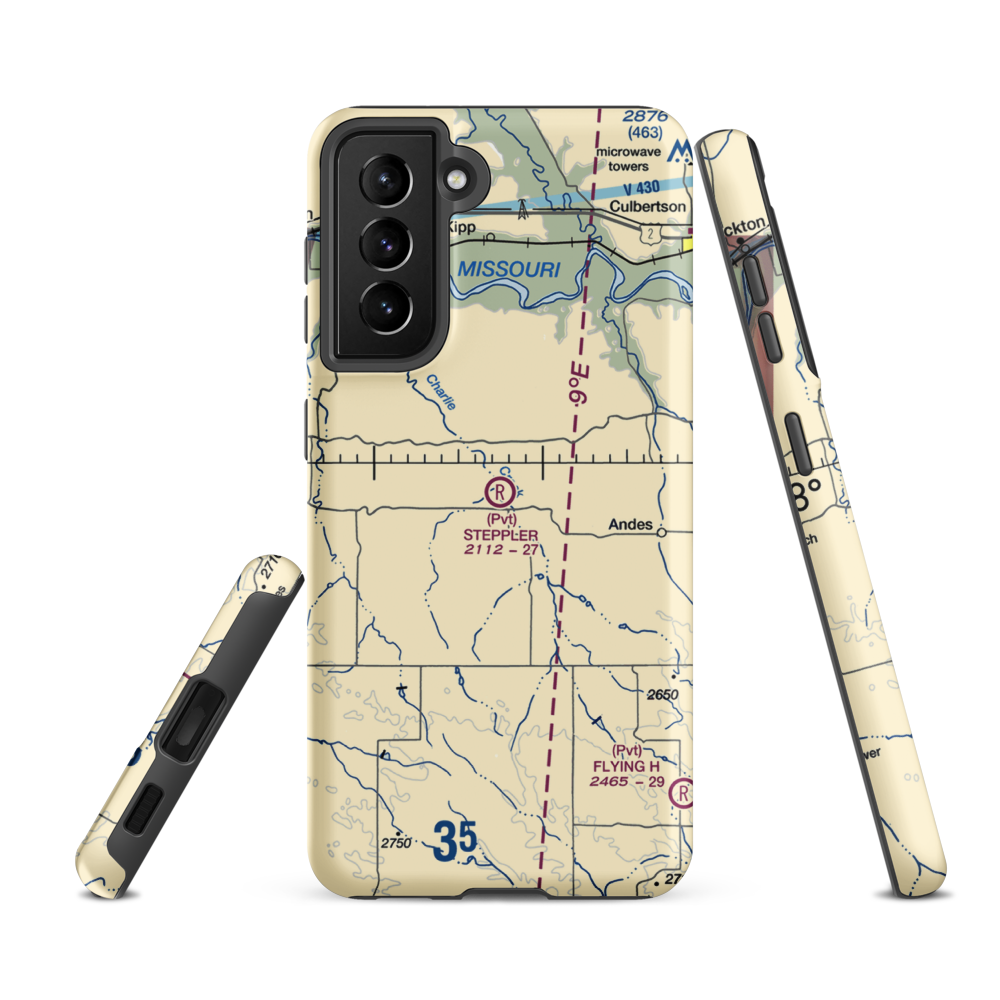 Steppler Field (02MT) VFR Sectional Samsung Phone Case Samsung Galaxy S21 FE model shown