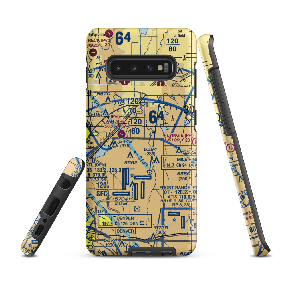 Stevens Airport (60CO) VFR Sectional Samsung Phone Case Samsung Galaxy S10 Plus model shown