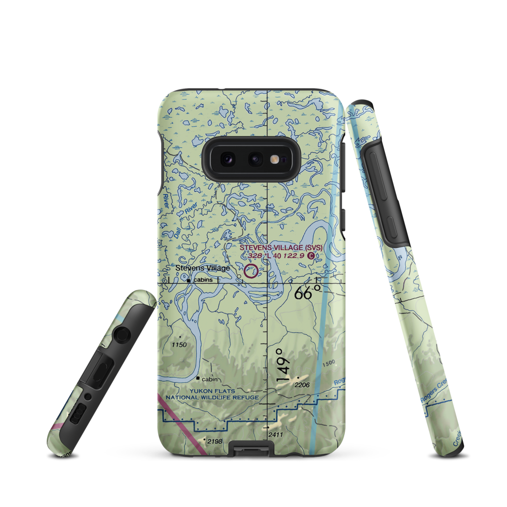 Stevens Village Airport (SVS) VFR Sectional Samsung Phone Case Samsung Galaxy S10 Plus model shown