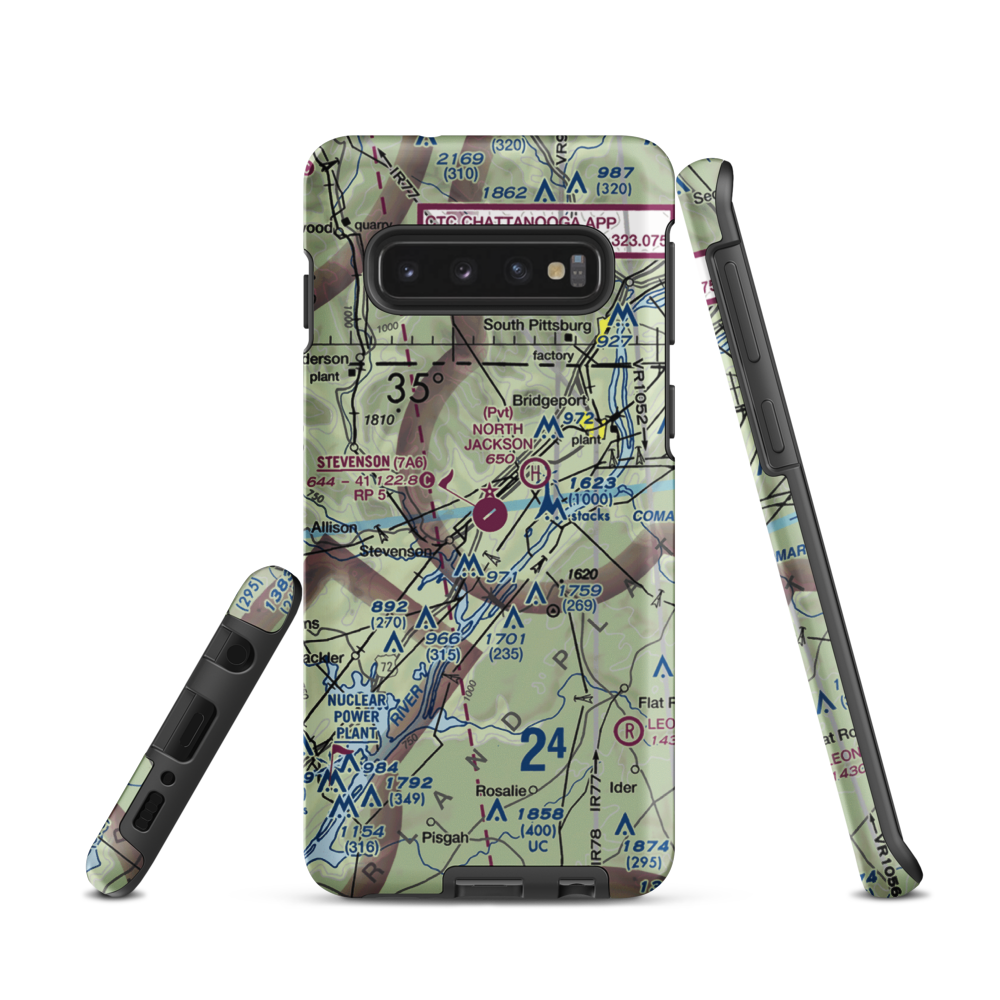 Stevenson Airport (7A6) VFR Sectional Samsung Phone Case Samsung Galaxy S10 model shown