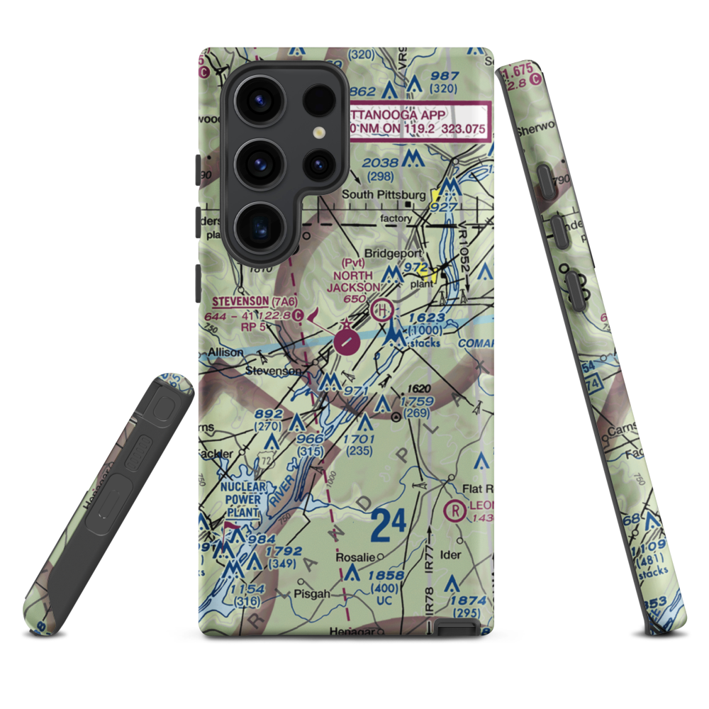 Stevenson Airport (7A6) VFR Sectional Samsung Phone Case Samsung Galaxy S23 Ultra model shown