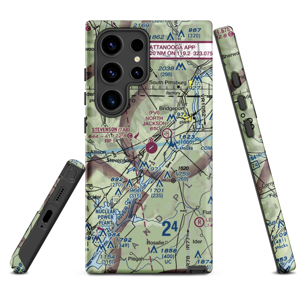 Stevenson Airport (7A6) VFR Sectional Samsung Phone Case Samsung Galaxy S24 Ultra model shown