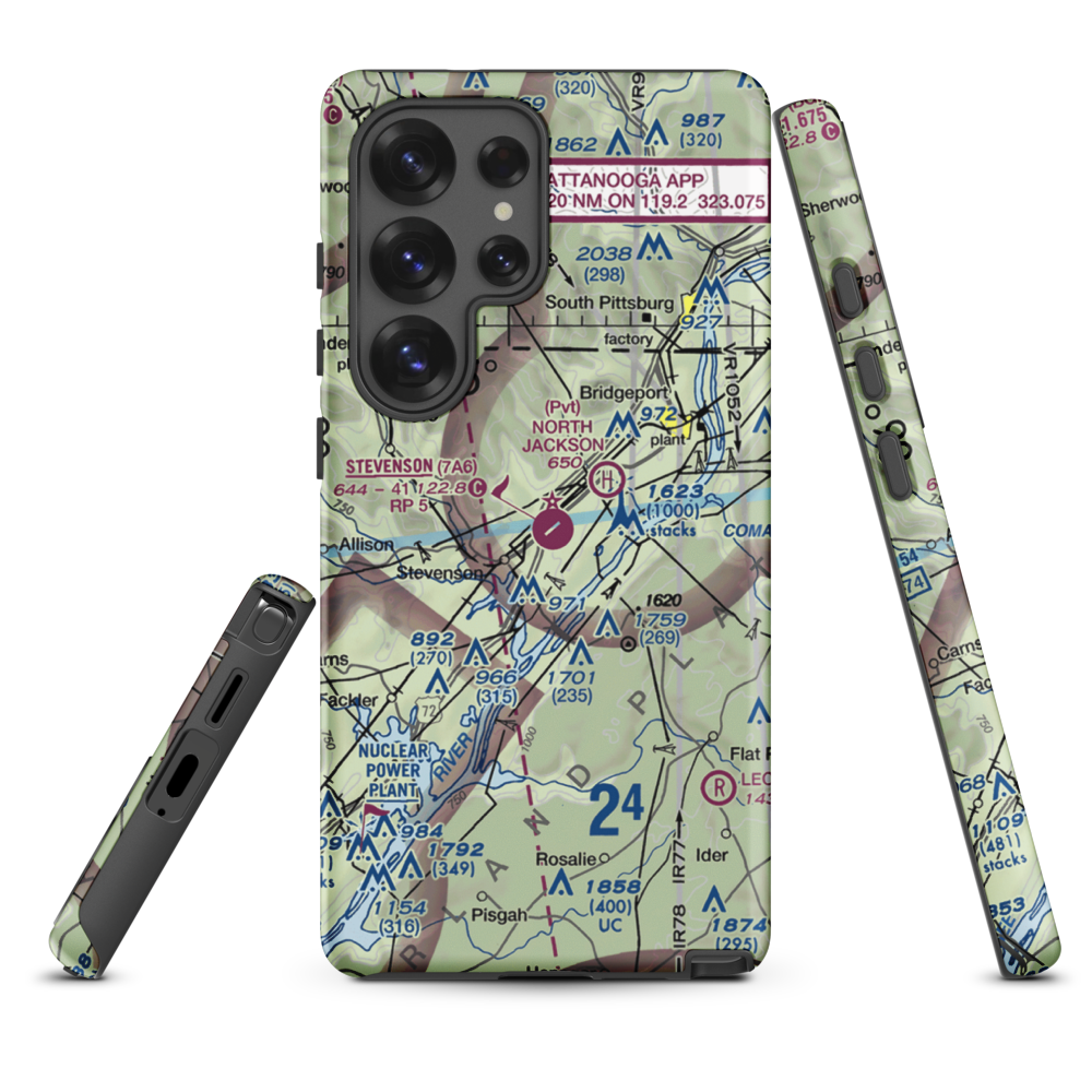 Stevenson Airport (7A6) VFR Sectional Samsung Phone Case Samsung Galaxy S25 Ultra model shown