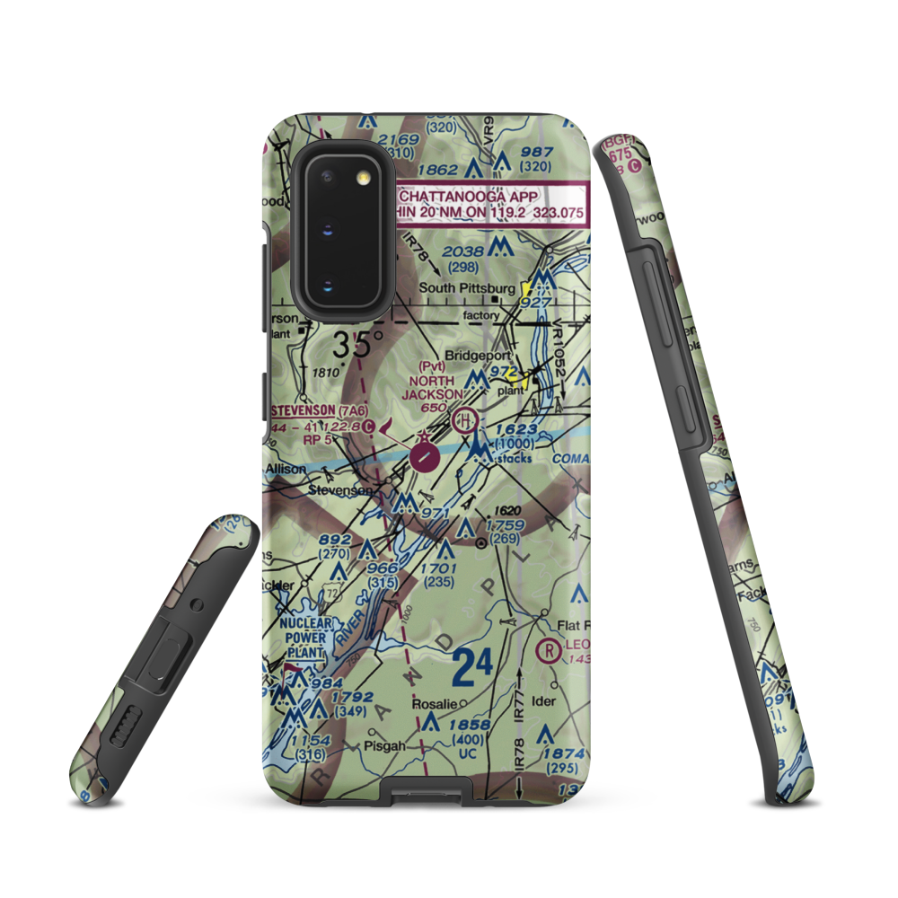 Stevenson Airport (7A6) VFR Sectional Samsung Phone Case Samsung Galaxy S20 model shown