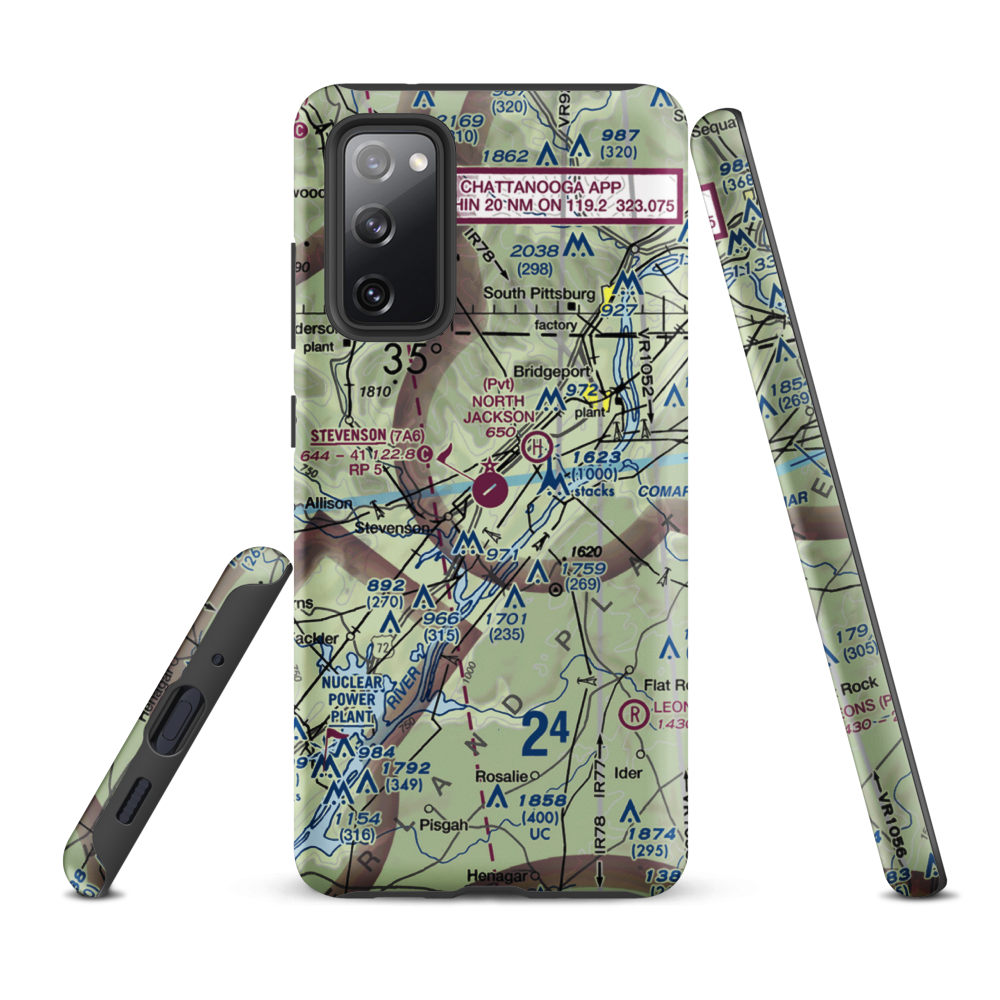Stevenson Airport (7A6) VFR Sectional Samsung Phone Case Samsung Galaxy S20 FE model shown