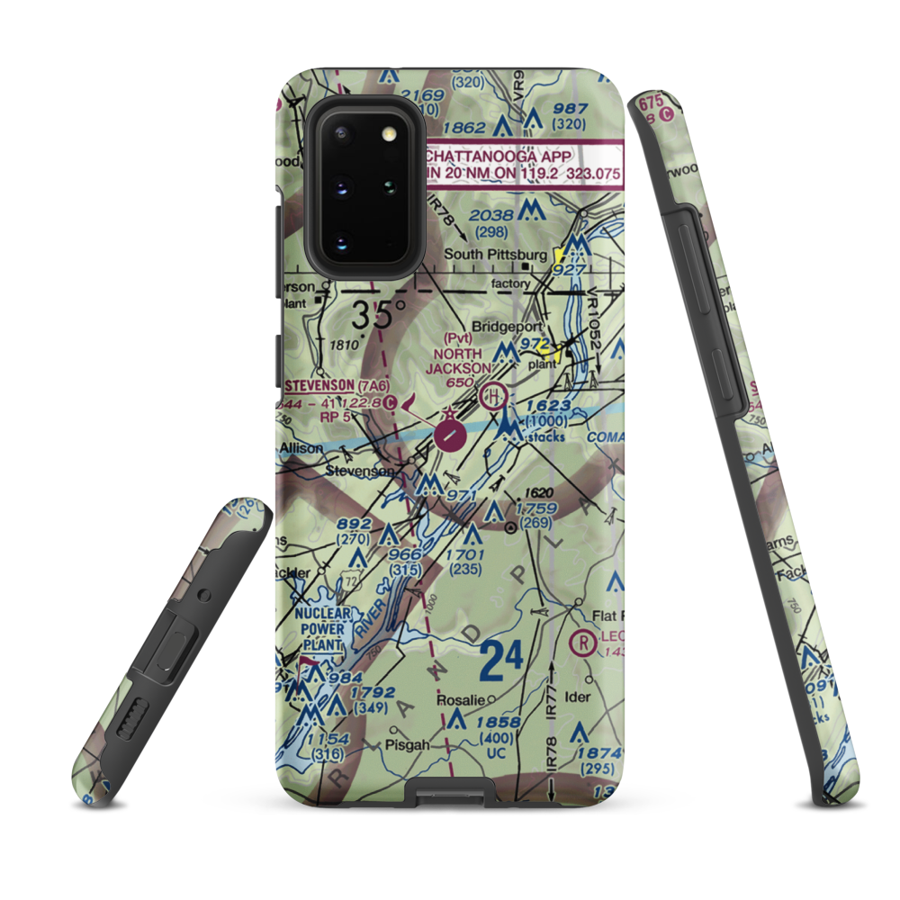 Stevenson Airport (7A6) VFR Sectional Samsung Phone Case Samsung Galaxy S20 Plus model shown