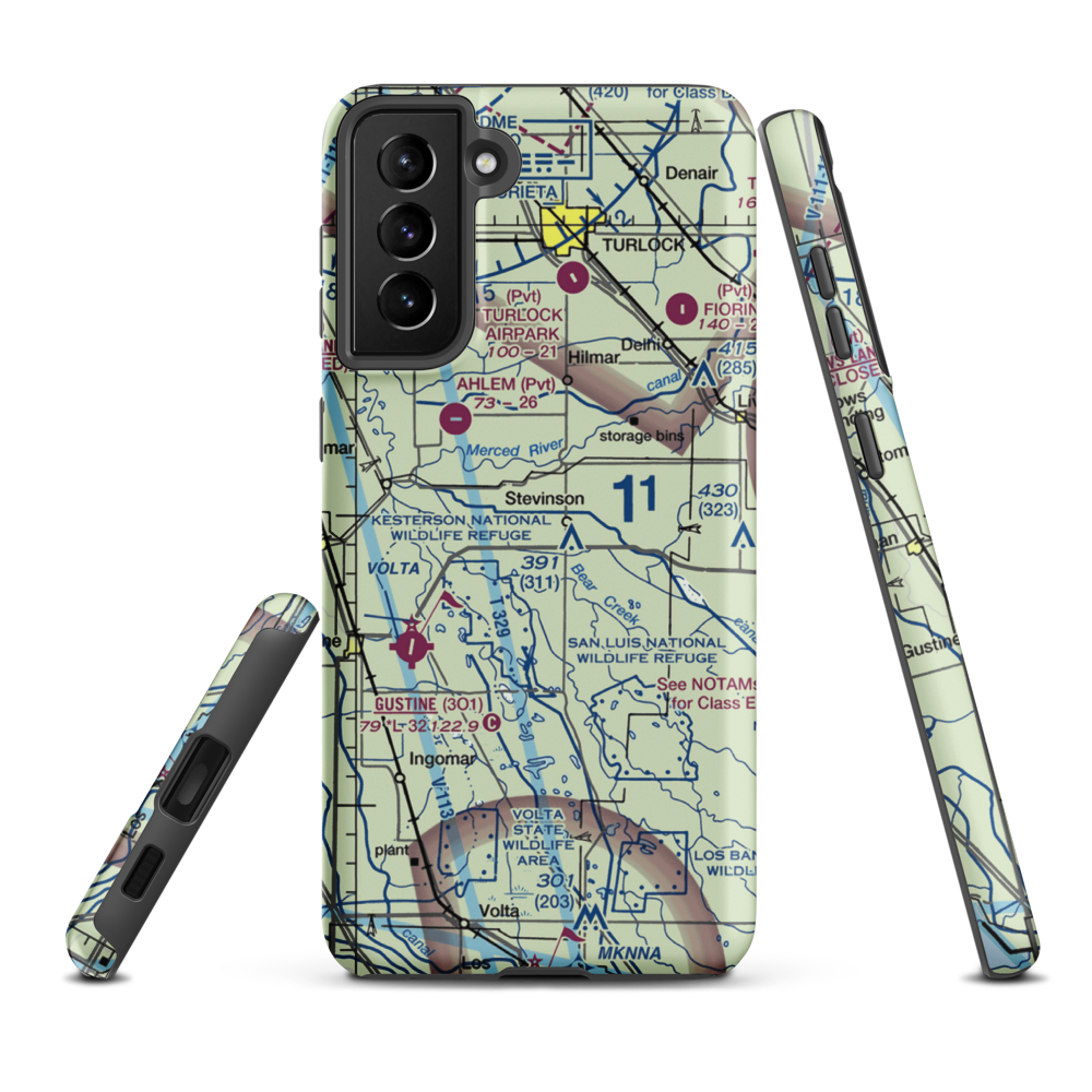 Stevinson Strip (CA45) VFR Sectional Samsung Phone Case Samsung Galaxy S21 Plus model shown