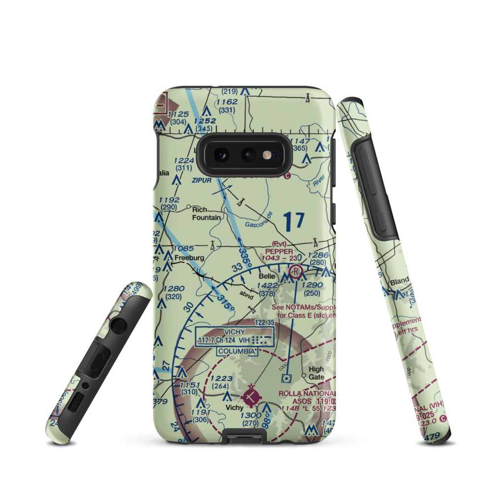 Stickle Cattle Farms Airport (MO78) VFR Sectional Samsung Phone Case Samsung Galaxy S10 Plus model shown