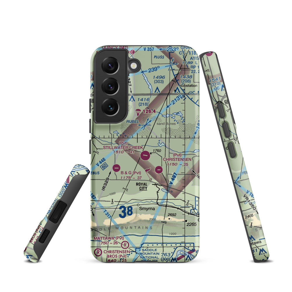 Stillwater Creek Airport (04WN) VFR Sectional Samsung Phone Case Samsung Galaxy S22 model shown