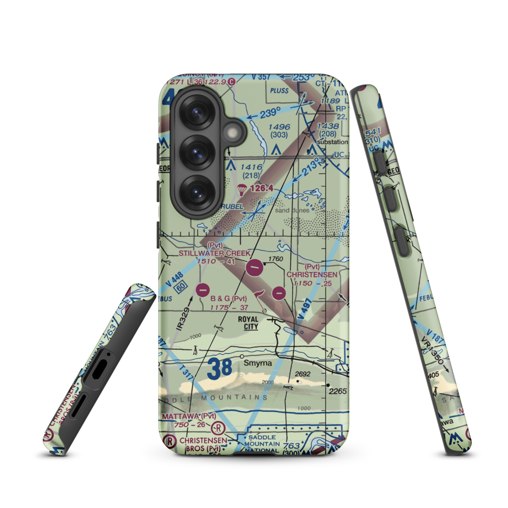 Stillwater Creek Airport (04WN) VFR Sectional Samsung Phone Case Samsung Galaxy S25 model shown