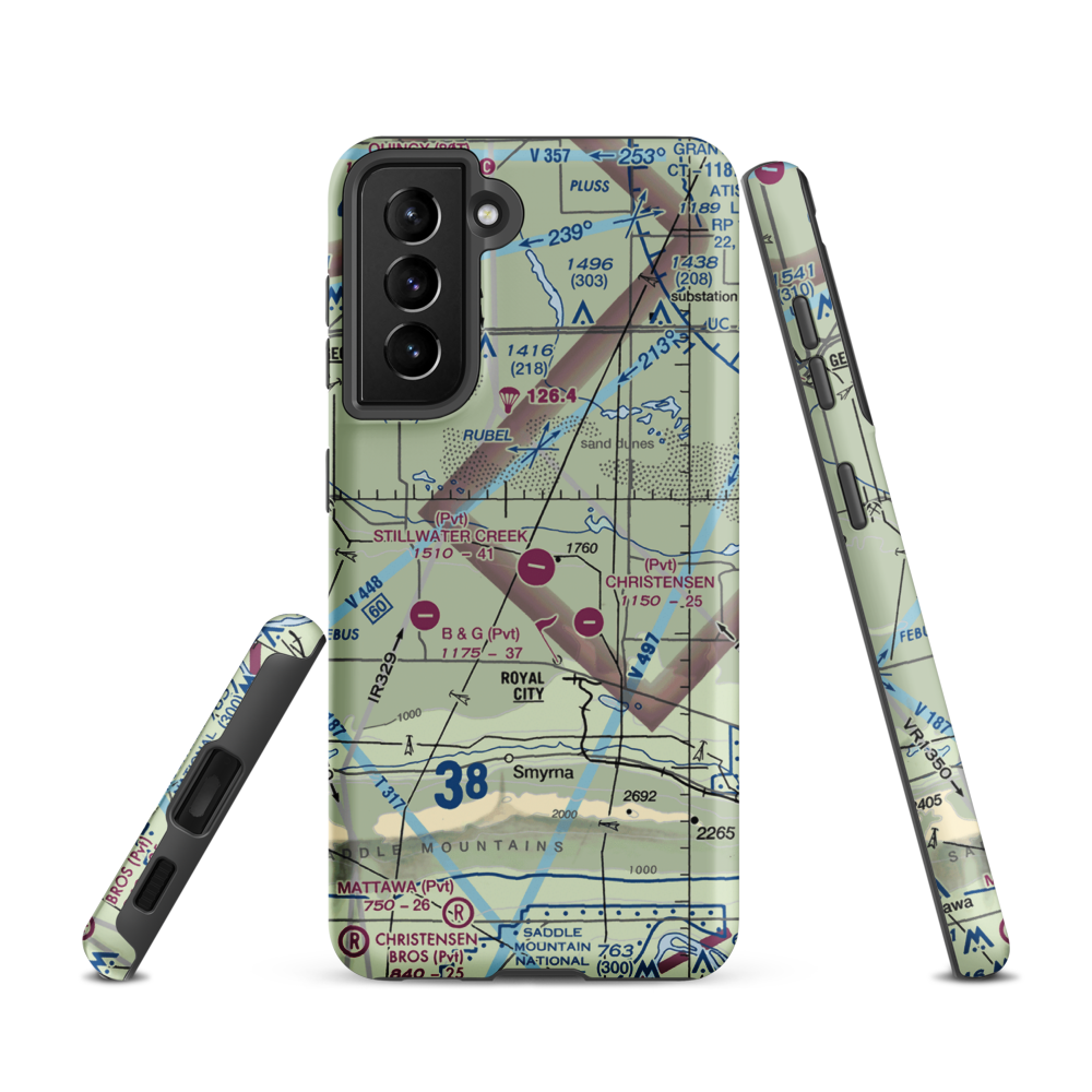 Stillwater Creek Airport (04WN) VFR Sectional Samsung Phone Case Samsung Galaxy S21 model shown