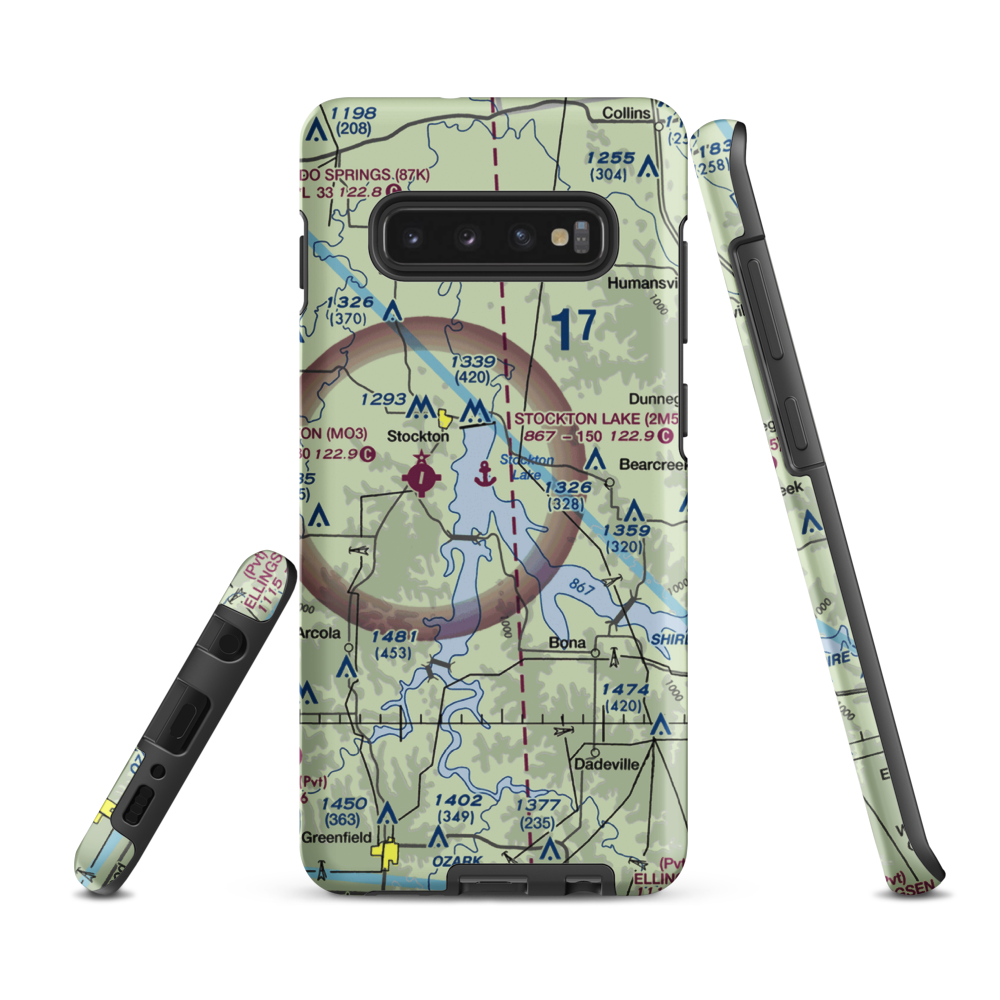 Stockton Lake Seaplane Base (2M5) VFR Sectional Samsung Phone Case Samsung Galaxy S10 Plus model shown