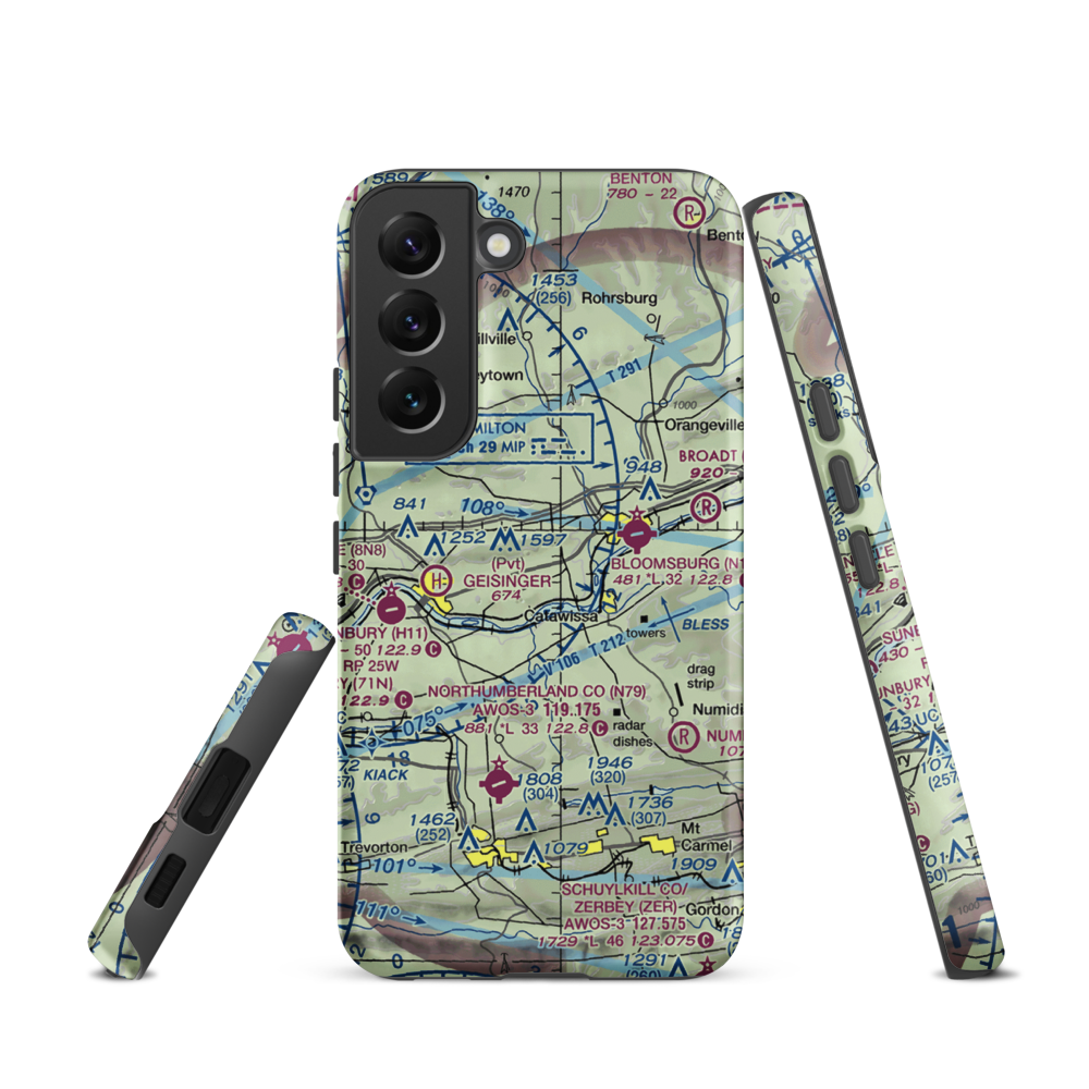 Stone Castle Motel Airport (PA44) VFR Sectional Samsung Phone Case Samsung Galaxy S22 model shown