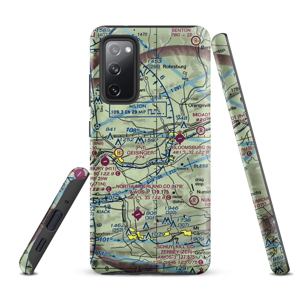 Stone Castle Motel Airport (PA44) VFR Sectional Samsung Phone Case Samsung Galaxy S20 FE model shown
