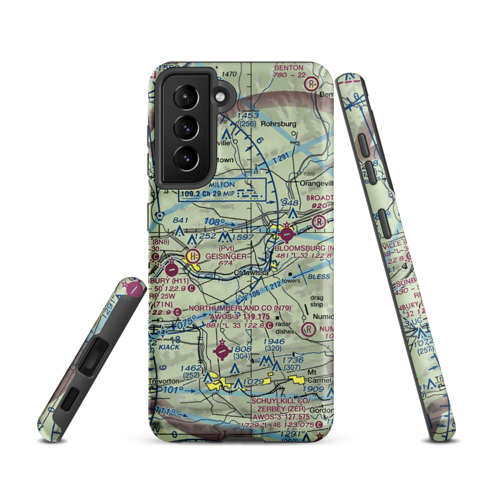 Stone Castle Motel Airport (PA44) VFR Sectional Samsung Phone Case Samsung Galaxy S21 model shown