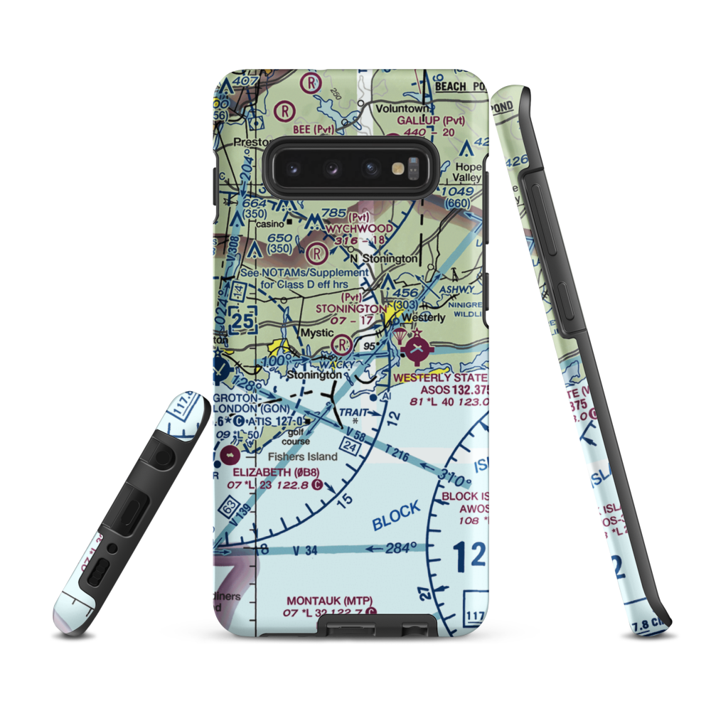 Stonington Airpark (CT80) VFR Sectional Samsung Phone Case Samsung Galaxy S10 Plus model shown