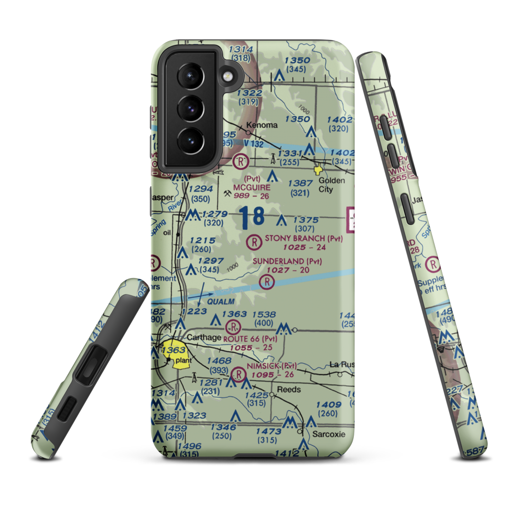 Stony Branch Airport (78MU) VFR Sectional Samsung Phone Case Samsung Galaxy S21 Plus model shown