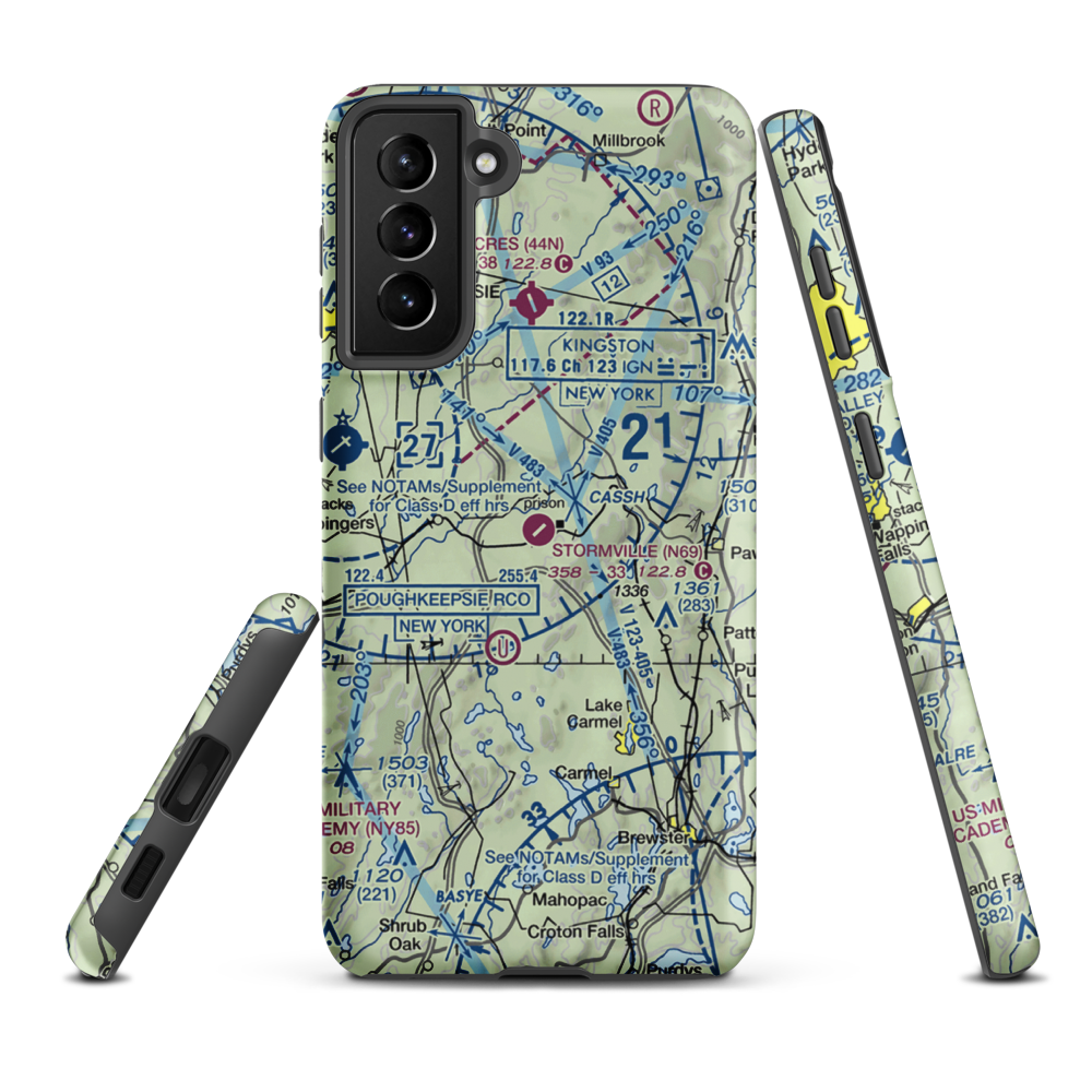 Stormville Airport (N69) VFR Sectional Samsung Phone Case Samsung Galaxy S21 Plus model shown