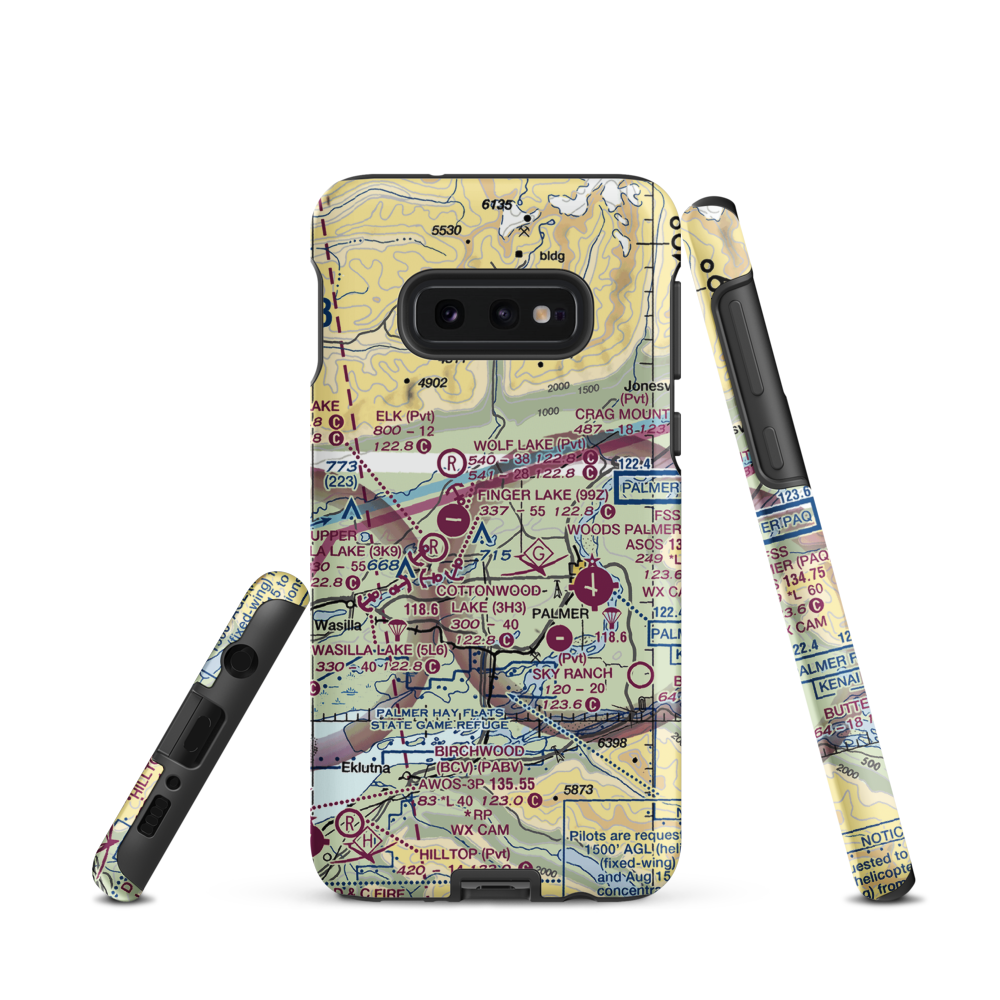 Stormy Hill Seaplane Base (9AK1) VFR Sectional Samsung Phone Case Samsung Galaxy S10 Plus model shown