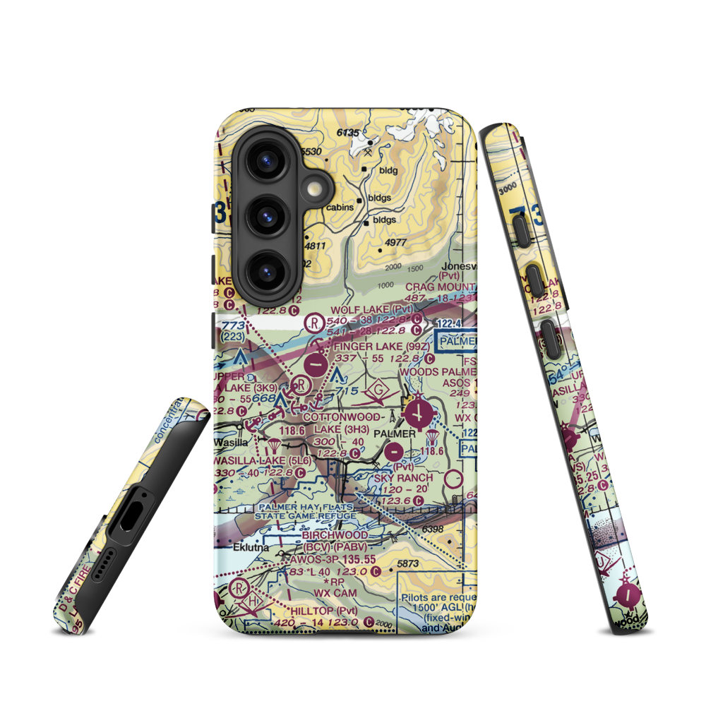 Stormy Hill Seaplane Base (9AK1) VFR Sectional Samsung Phone Case Samsung Galaxy S24 model shown