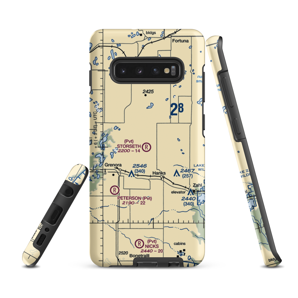 Storseth Airstrip (NA63) VFR Sectional Samsung Phone Case Samsung Galaxy S10 Plus model shown