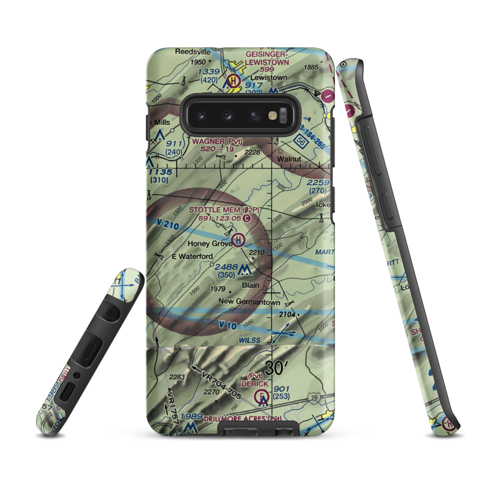 Stottle Memorial Heliport (02P) VFR Sectional Samsung Phone Case Samsung Galaxy S10 Plus model shown