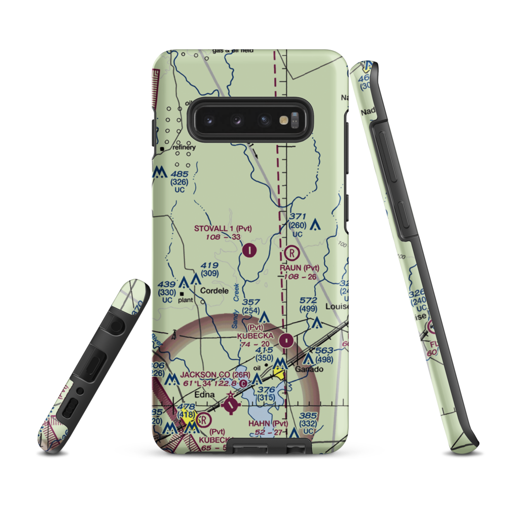 Stovall Ranch Nr 1 Airport (7TE6) VFR Sectional Samsung Phone Case Samsung Galaxy S10 Plus model shown